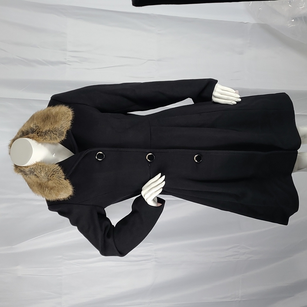 Kate Spade Fit and Flare Wool Coat in Black